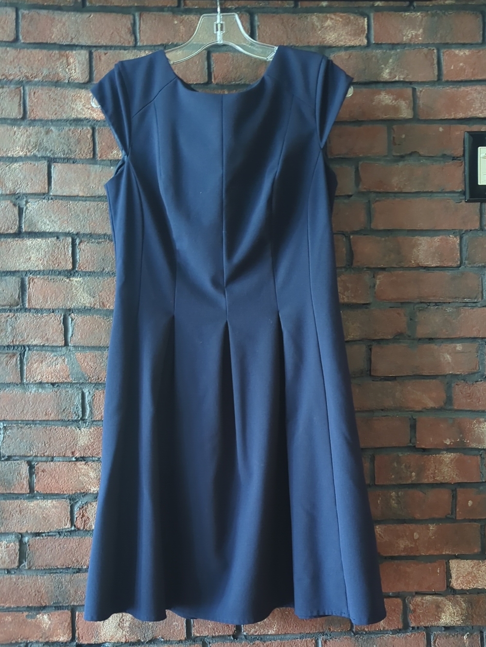 Classic Navy Cap-Sleeve A-Line Dress